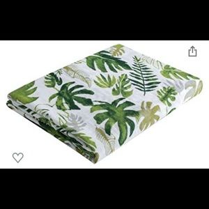 Monstera printed muslin baby blanket